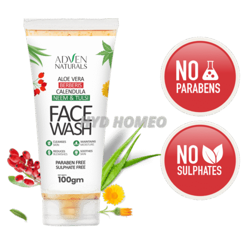 Adven Naturals Face Wash with Aloe vera, Berberis, Calendula, Neem & Tulsi | Paraben Free | Sulphate Free | All Skin Types